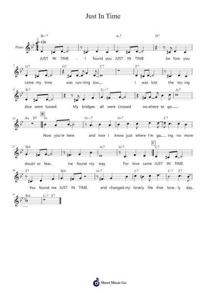 Just In Time Sheet Music by Jule Styne-Arr.Mervan