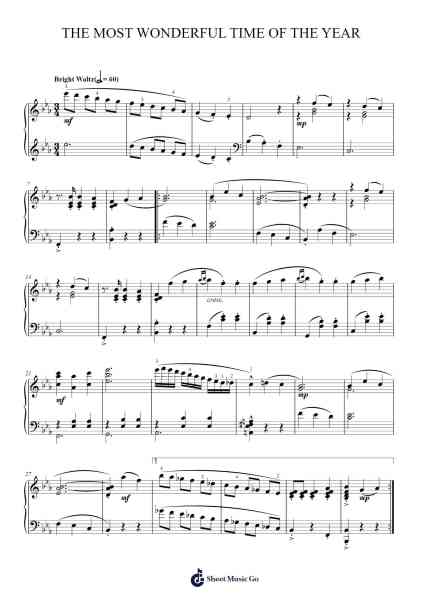 The Most Wonderful Time Of The Year Sheet Music by Andy Williams-Arr.Earlram