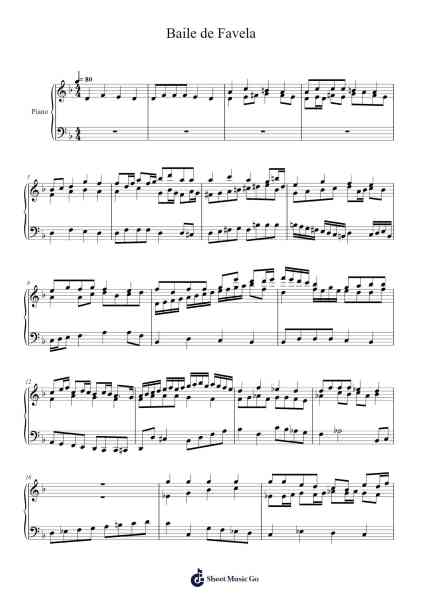 Baile de Favela Sheet Music by Bruno Leite-Arr.Joannes Nohan
