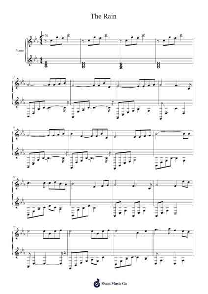 The Rain Sheet Music by Joe Hisaishi-Arr.Myrtours Hihill
