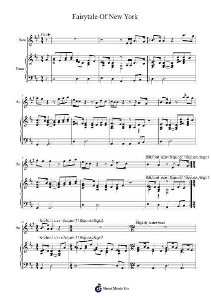 Fairytale Of New York Sheet Music by Shane MacGowan/Jem Finer-Arr.Evertrine Curcent