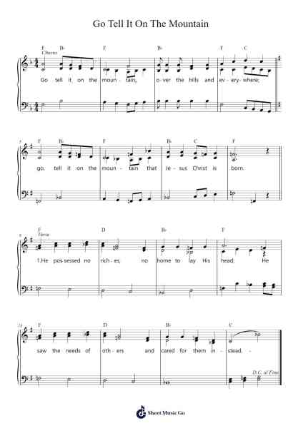 Go Tell It on the Mountain Notenblatt von Douglas Coombes-Arr.Ivescan Nelral