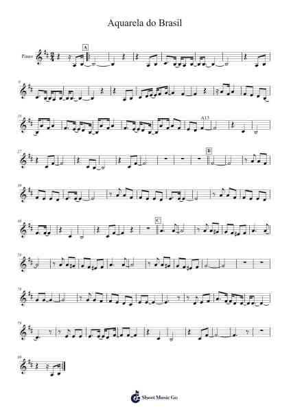 Aquarela do Brasil Sheet Music by -Arr.Kathmann