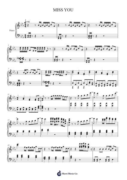MISS YOU Sheet Music by Louis Tomlinson-Arr.Cashshop