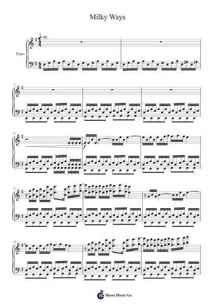 Milky Ways Sheet Music by Bossfight-Arr.Cherlius Bunearl
