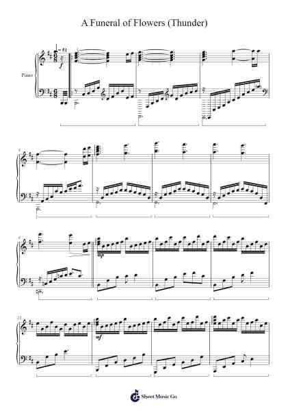 A Funeral of Flowers (Thunder) Sheet Music by Takeru Kanazaki/Rei Kondoh/Hiroki Morishita-Arr.Lesdes Sadel