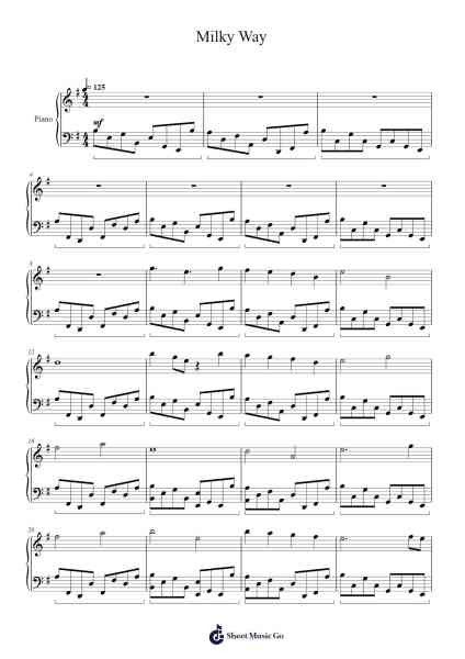 Milky Way Sheet Music by Ben Prunty-Arr.Chilflower