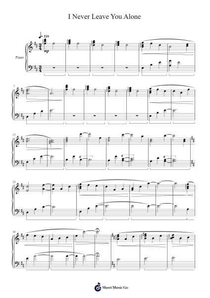 I Never Leave You Alone Sheet Music by Yuki Kajiura-Arr.Montor