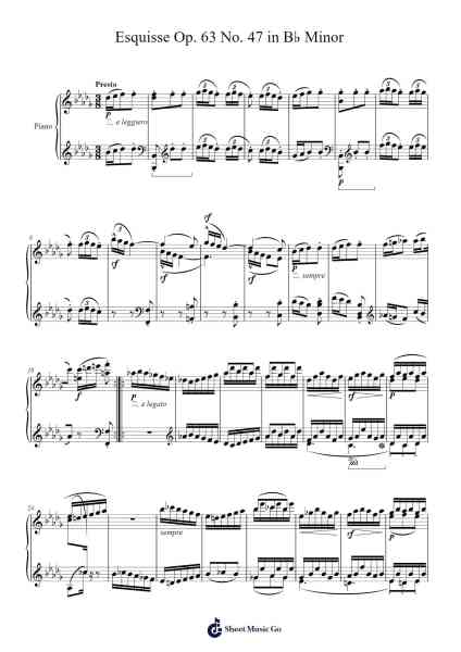 Esquisse Op. 63 No. 47 in B♭ Minor Sheet Music by Charles-Valentin Alkan-Arr.Dempdawn Ftance