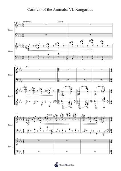 Carnival of the Animals: VI. Kangaroos Sheet Music by Camille Saint-Saëns-Arr.Abralph Strares