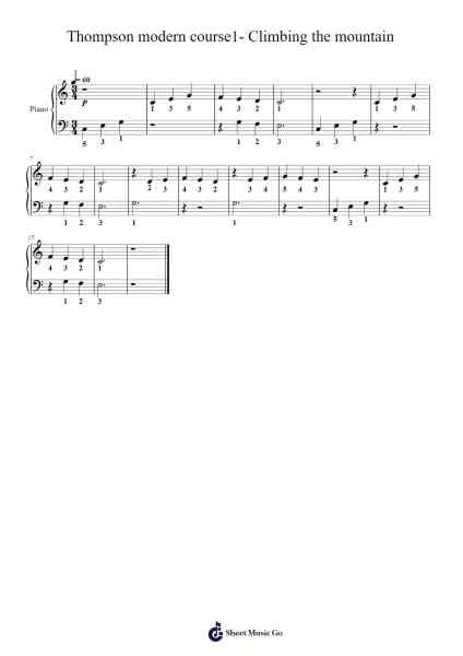 Thompson modern course1- Climbing the mountain Sheet Music by John Thompson-Arr.Arkirk Janeien