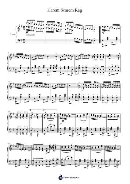 Harem Scarem Rag Sheet Music by George Lem Trombley-Arr.Shawqe Bryy