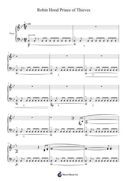 Robin Hood Prince of Thieves Sheet Music by Michael Kamen-Arr.Milesbloor
