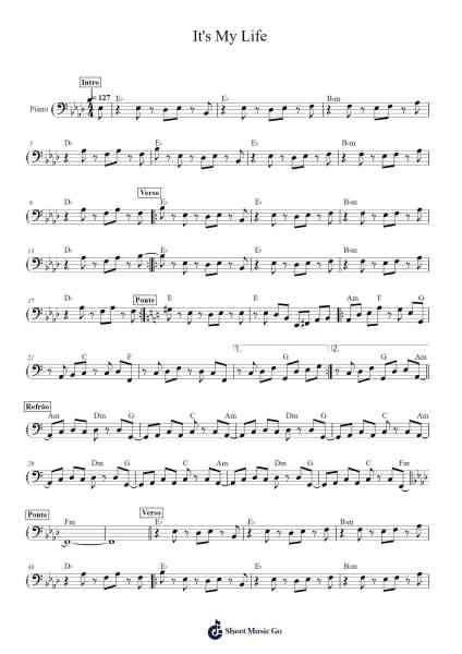 It's My Life Sheet Music by Talk Talk-Arr.Ronbard