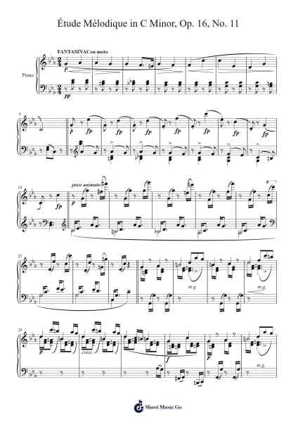 Étude Mélodique in C Minor, Op. 16, No. 11 Sheet Music by Stephen Heller-Arr.Guntrine