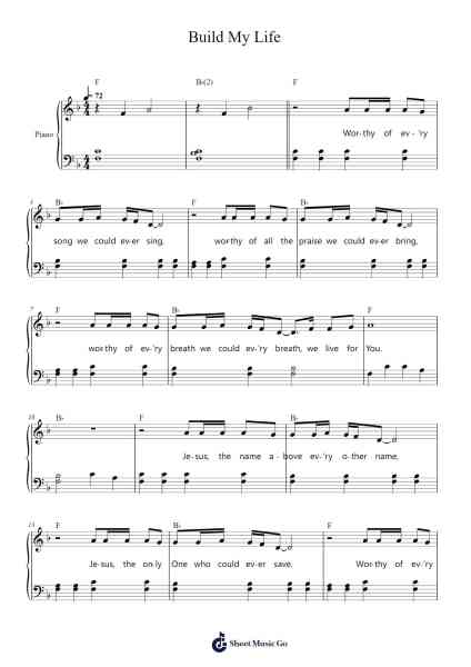 Build My Life Sheet Music by Matt Redman-Arr.Ianlay Hullee