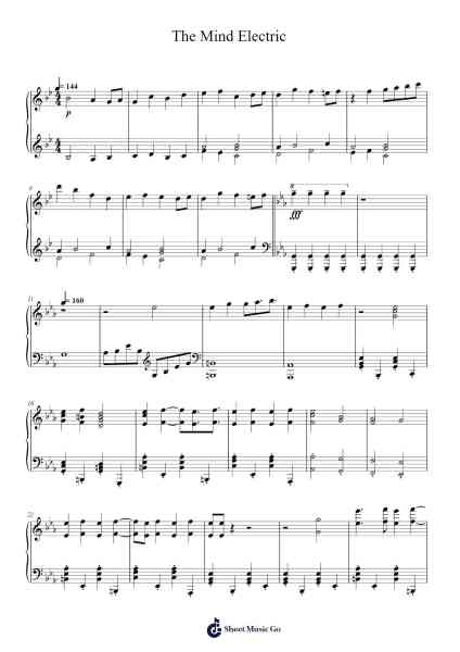 The Mind Electric Sheet Music by Tally Hall/ミラクルミュージカル-Arr.Pearric