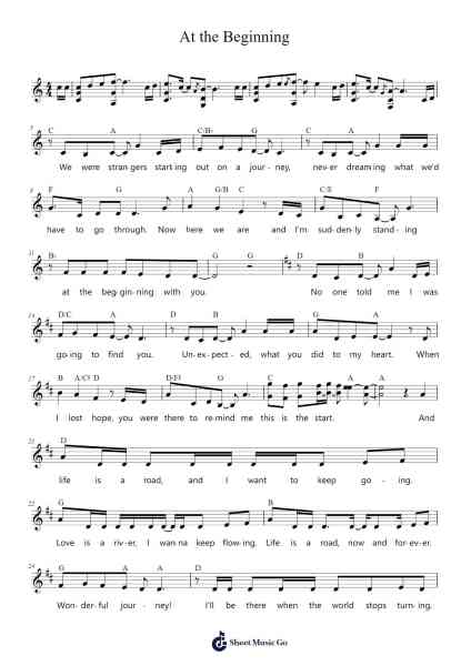 At the Beginning Sheet Music by Stephen Flaherty-Arr.Manian