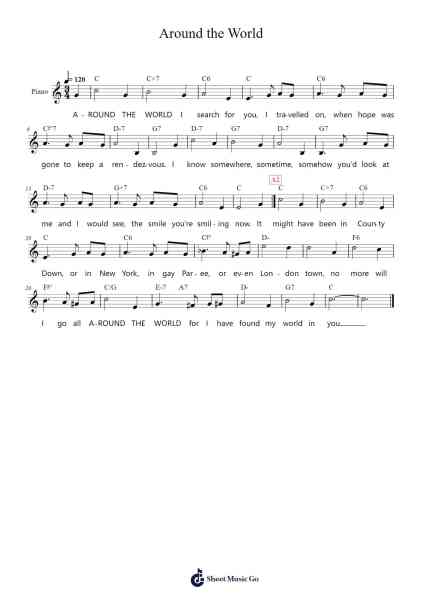 Around the World Musica per pianoforte di Victor Young - Arr.Phoeser