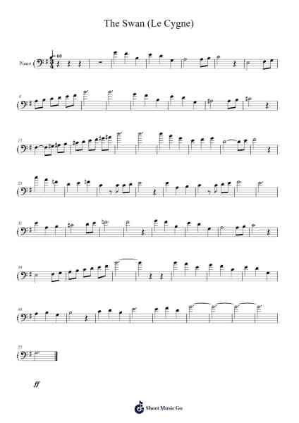 The Swan (Le Cygne) Sheet Music by Camille Saint-Saëns-Arr.Sumia