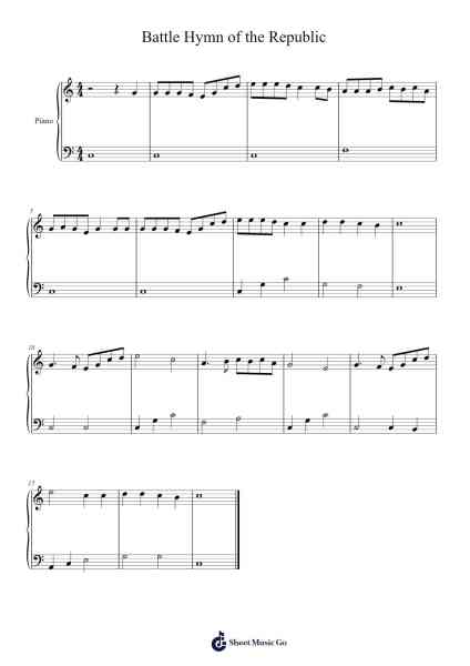 Battle Hymn of the Republic Sheet Music by Misc Traditional-Arr.Caescott