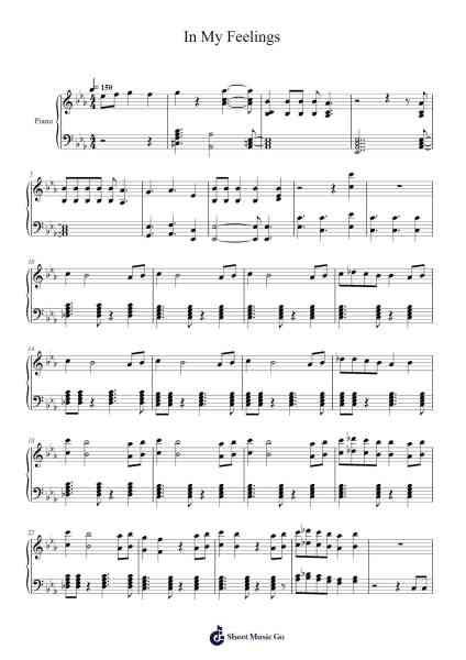 In My Feelings Sheet Music by Drake-Arr.Garfer Adexe