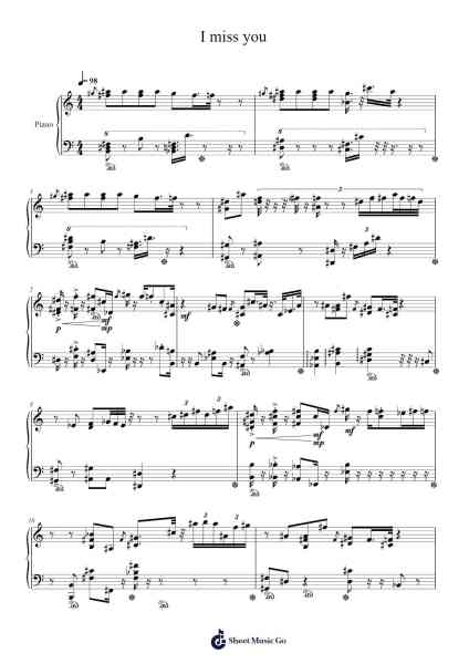 I miss you Sheet Music by ichika Nito-Arr.Dempron Jacbess
