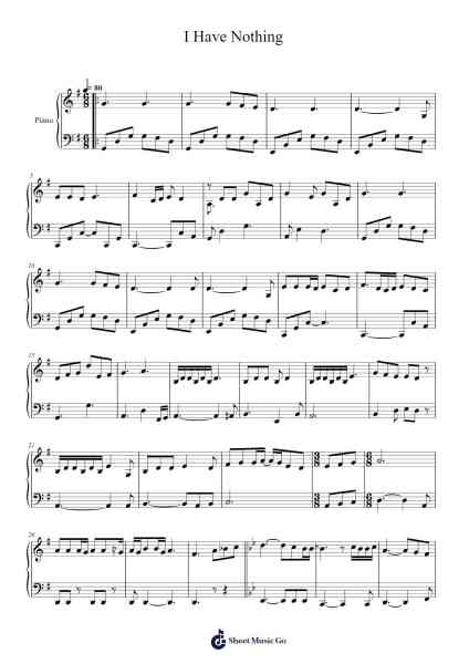 I Have Nothing Sheet Music by Vicbuck Orboyle-Arr.Gedodd