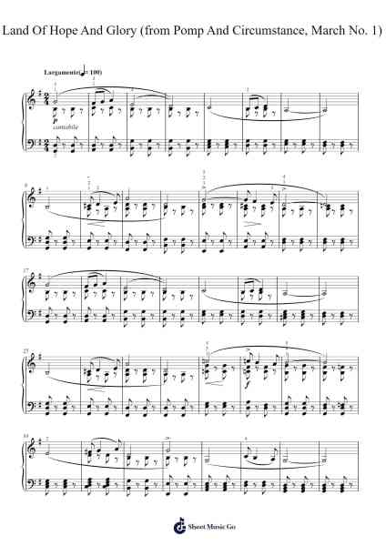 Pomp and Circumstance March No. 1 in D Major, Op. 39 Sheet Music by Edward Elgar-Arr.Humlouie