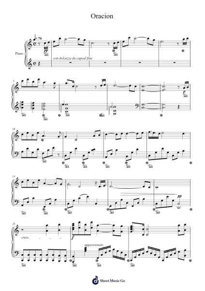Oracion Sheet Music by Shinji Miyazaki-Arr.Blabott