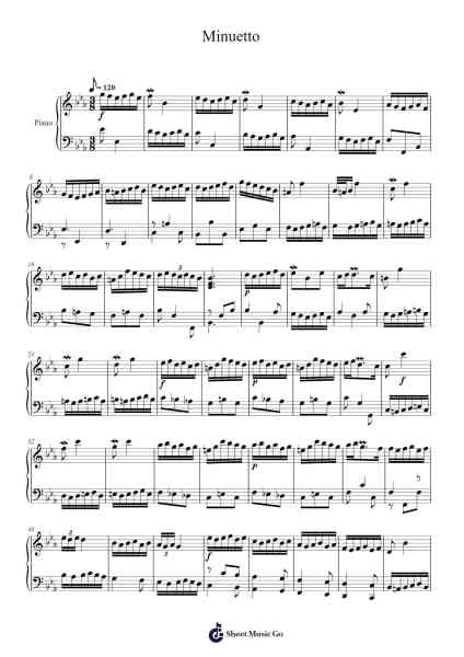 Minuetto Sheet Music by J. B. Loeillet-Arr.Shirnett