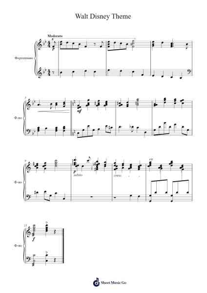 Walt Disney Theme Sheet Music by Cliff Edwards-Arr.Greenblack Xawilde