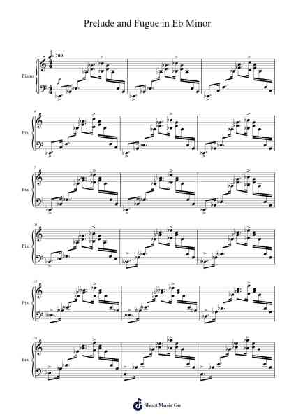Prelude and Fugue in Eb Minor Sheet Music by Friedrich Gulda-Arr.Jesine