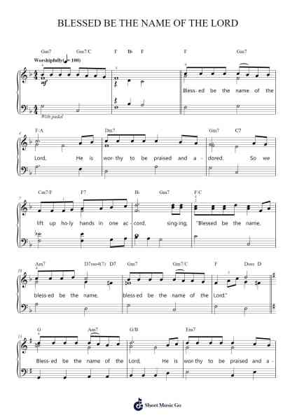 Blessed be the name of the lord Sheet Music by Don Moen-Arr.Chrisriah Sheicia