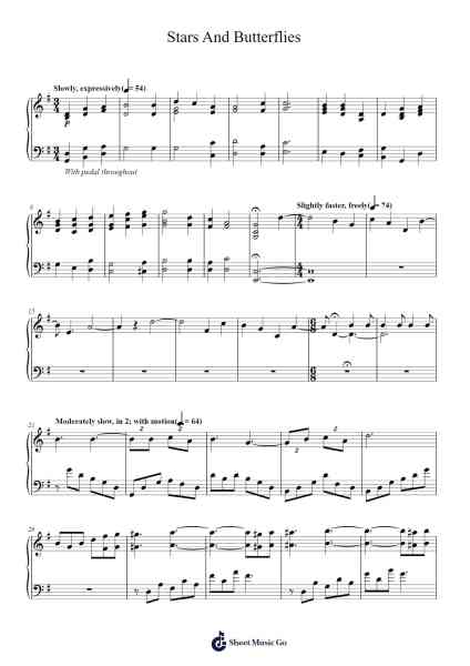 Stars And Butterflies Sheet Music by Dario Marianelli-Arr.Pebar Hawgie