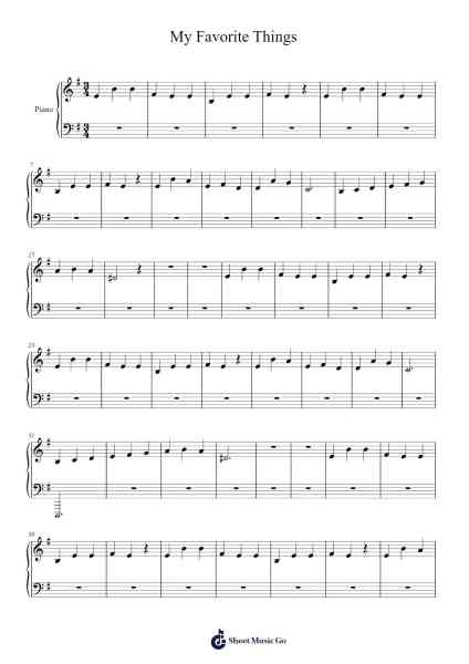 My Favorite Things Sheet Music by Rodgers & Hammerstein-Arr.Dawnvia