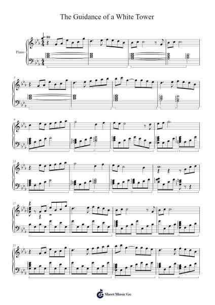 The Guidance of a White Tower Sheet Music by Hayato Sonoda-Arr.Quintrid