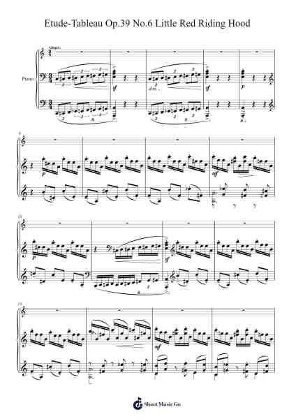 Etude-Tableau in A Minor, Op. 39 No. 6 "Little Red Riding Hood" Sheet Music by Sergei Rachmaninoff-Arr.Jonqy Keyreed