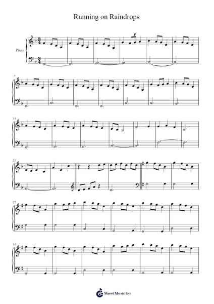 Running on Raindrops Sheet Music by James Newton Howard-Arr.Crodre Kipqe