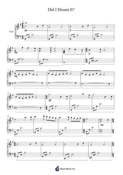 Did I Dream It? Sheet Music by Aaron Zigman-Arr.Hootus