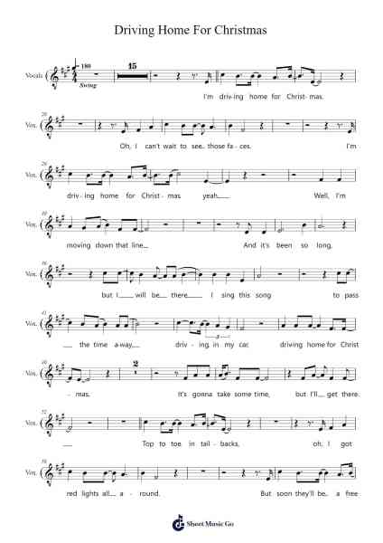 Driving Home For Christmas Sheet Music by Chris Rea-Arr.Bergdrew Browningthur