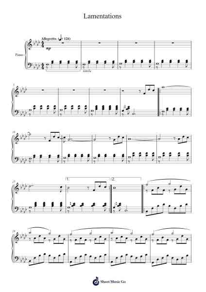 Lamentations Sheet Music by Jérémy Hababou-Arr.Joypoe Willze