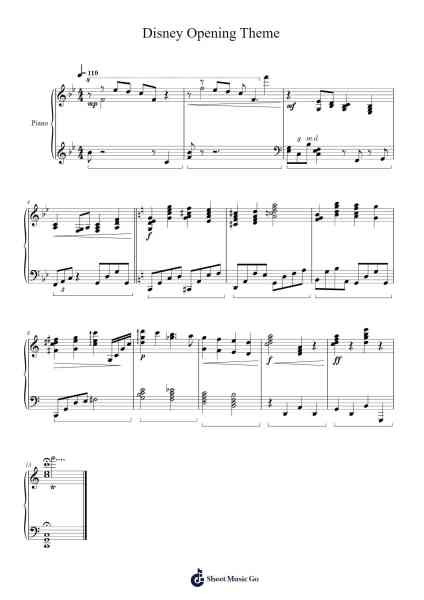 Disney Opening Theme Musica per pianoforte di Nicholas Tan - Arr.Hornjudd