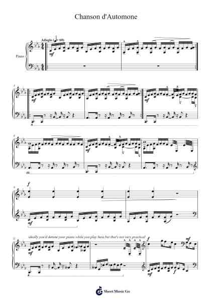 Chanson d'Automone Sheet Music by Chris Christodoulou-Arr.Wyann Ianli