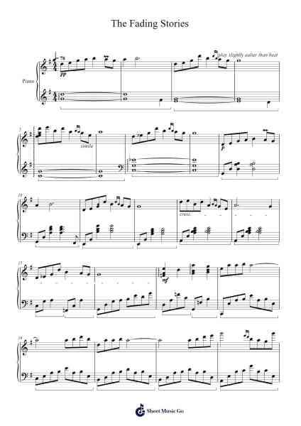 The Fading Stories Sheet Music by Yu-Peng Chen-Arr.Kyleret Earlkyle