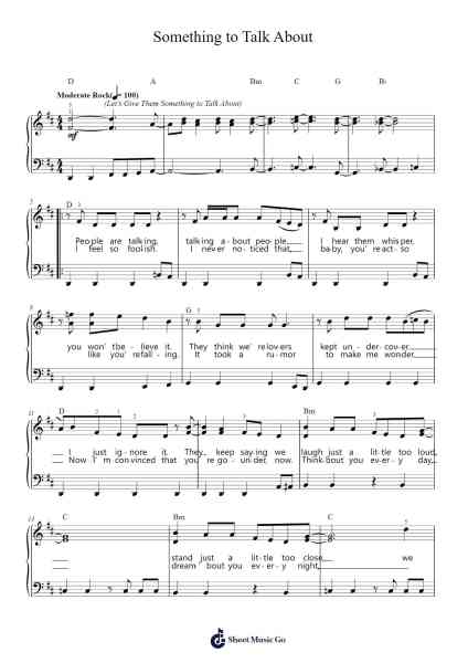 Something to Talk About Sheet Music by Bonnie Raitt-Arr.Chloepole