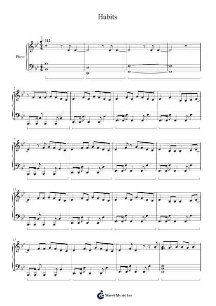 Habits Sheet Music by Tove Lo-Arr.Thodorece