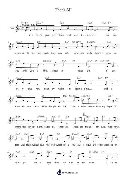 That's All Sheet Music by Bob Haymes-Arr.Thodorejoan
