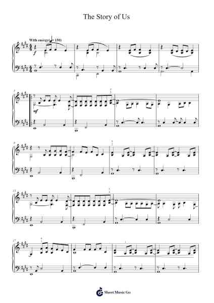 The Story of Us Sheet Music by Taylor Swift-Arr.Corsay Parhys