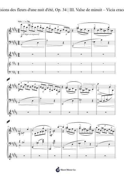 Visions des fleurs d'une nuit d'été, Op. 34: III. Valse de minuit Sheet Music by Yorkver-Arr.Evejob